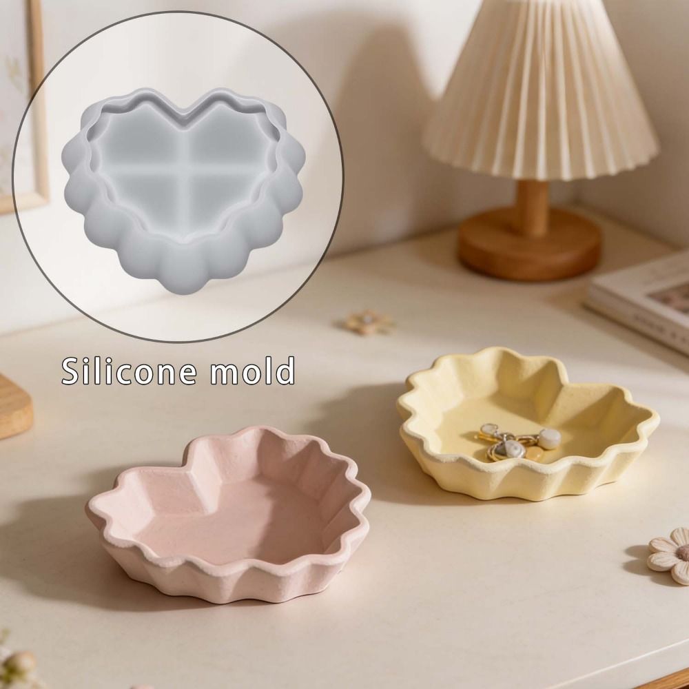 Heart Shape Plate Storage Bowl - Silicone Mold Tray ulasan dan harga