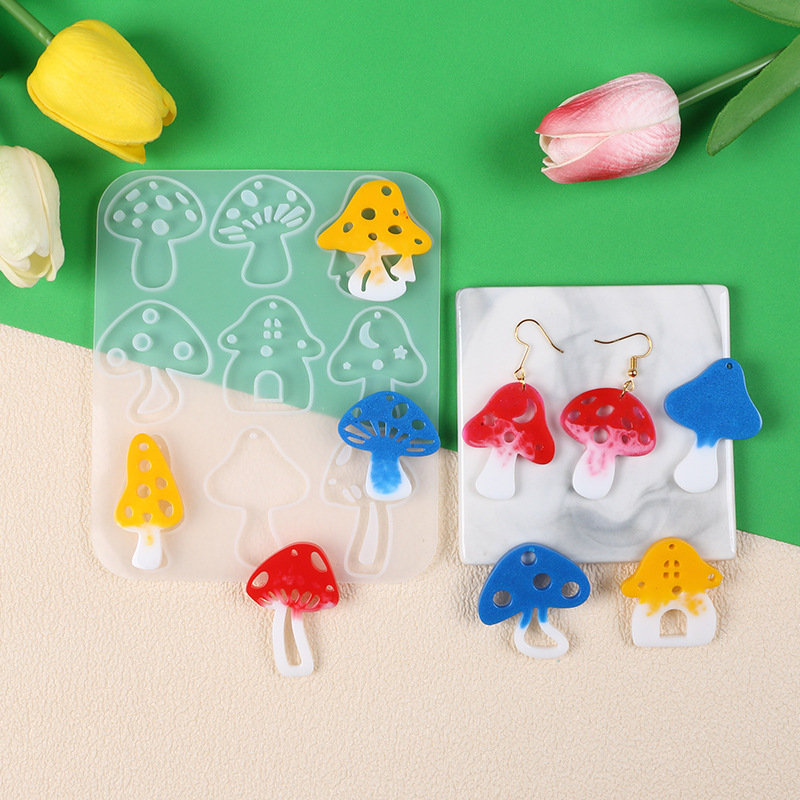 Multi Style Mushrooms Earring  - Flower Preservation Resin ulasan dan harga