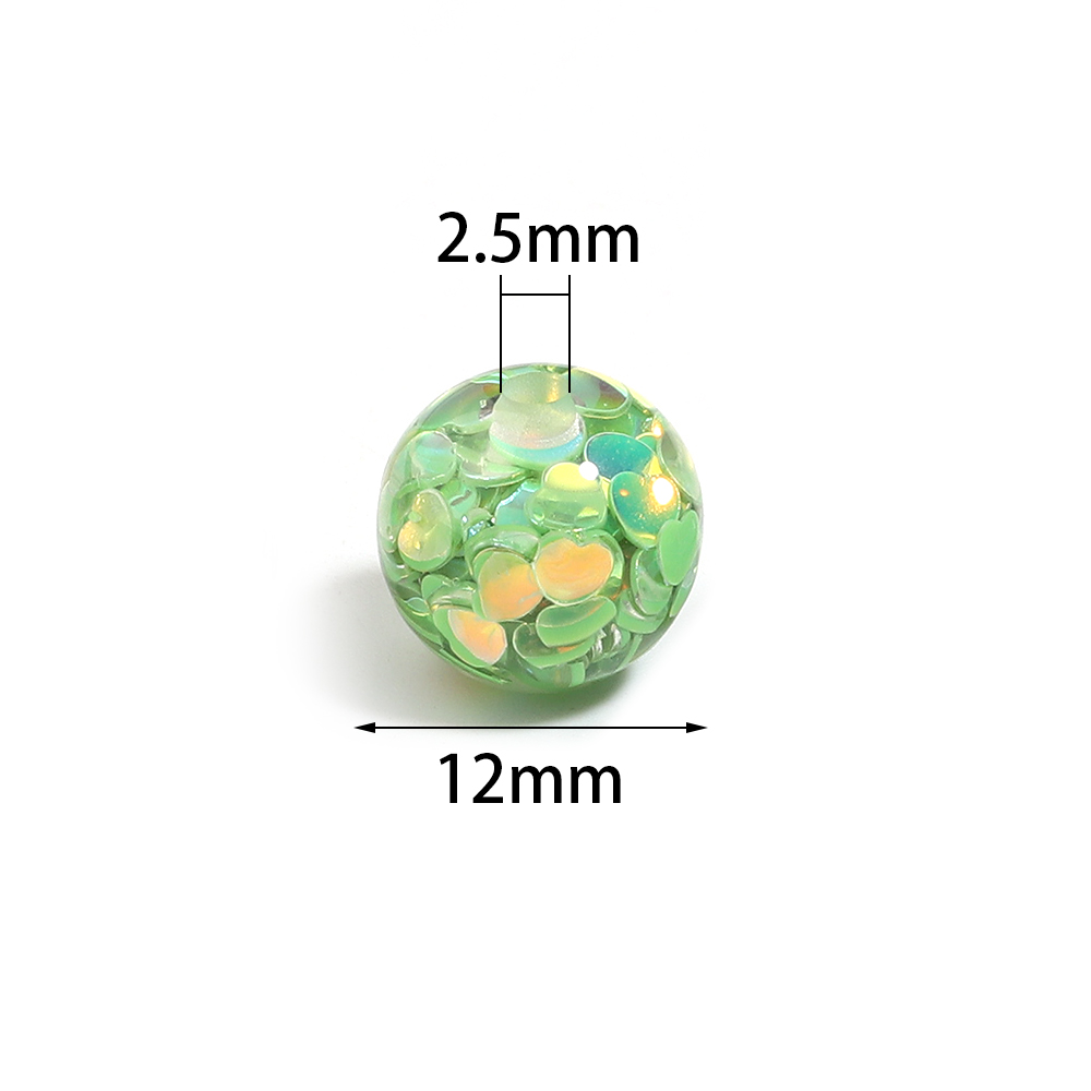 10Pcs 12mm Resin Heart Sequins - Resin Craft Material ulasan dan harga