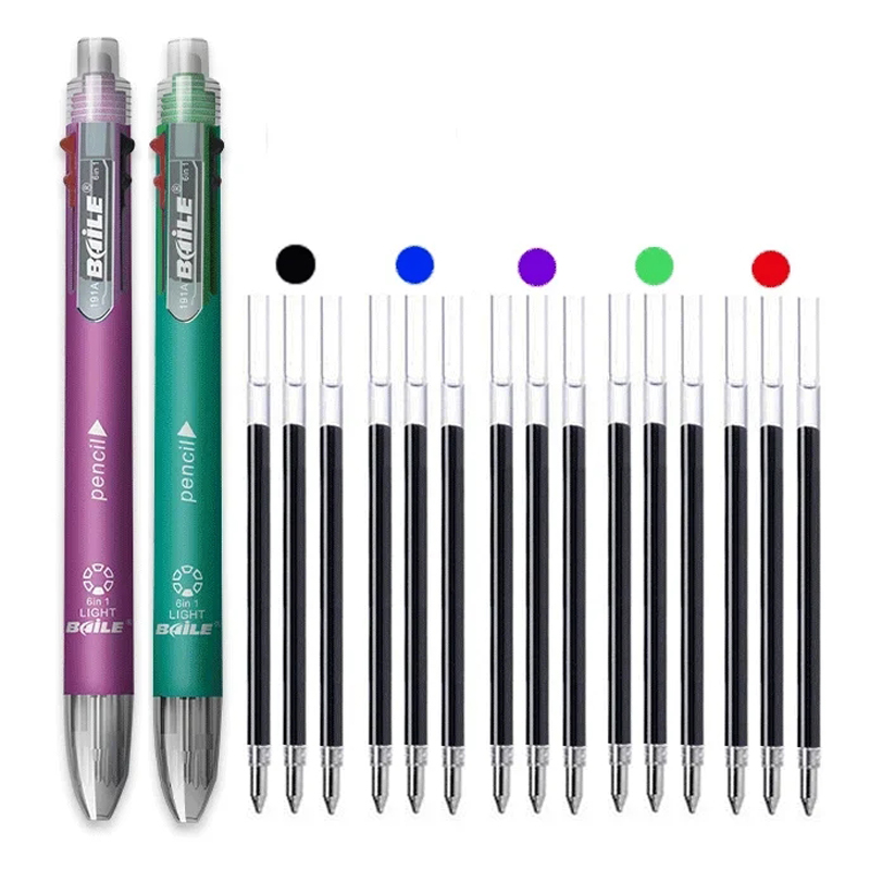 4/12Pcs 6 in 1 MultiColor Pen  - Staedtler Pencil Lumocolor ulasan dan harga