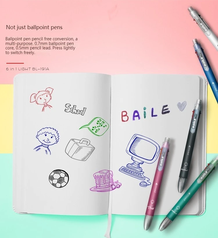 4/12Pcs 6 in 1 MultiColor Pen  - Staedtler Pencil Lumocolor ulasan dan harga