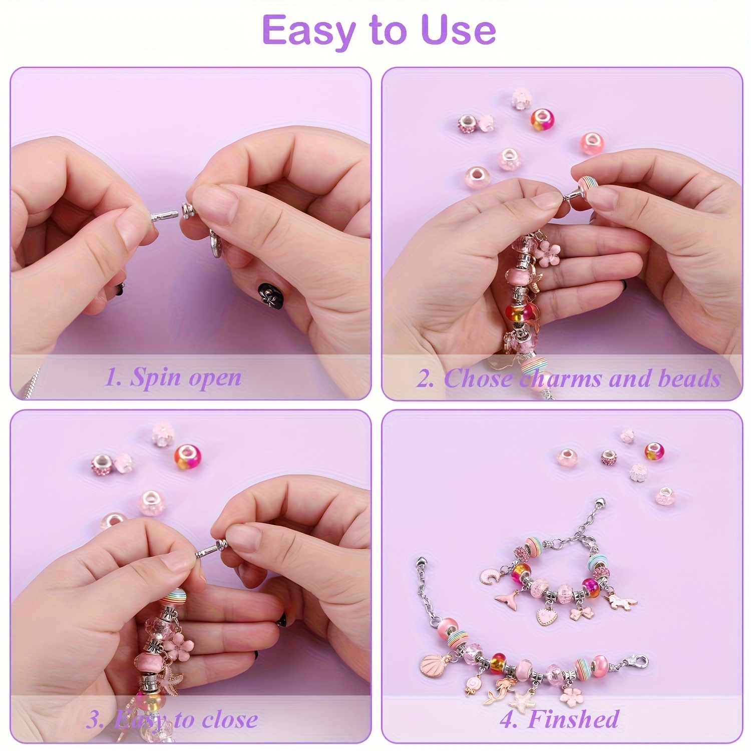 68Pcs Beading Kit with a Viole - Resin Jewelry Kit ulasan dan harga