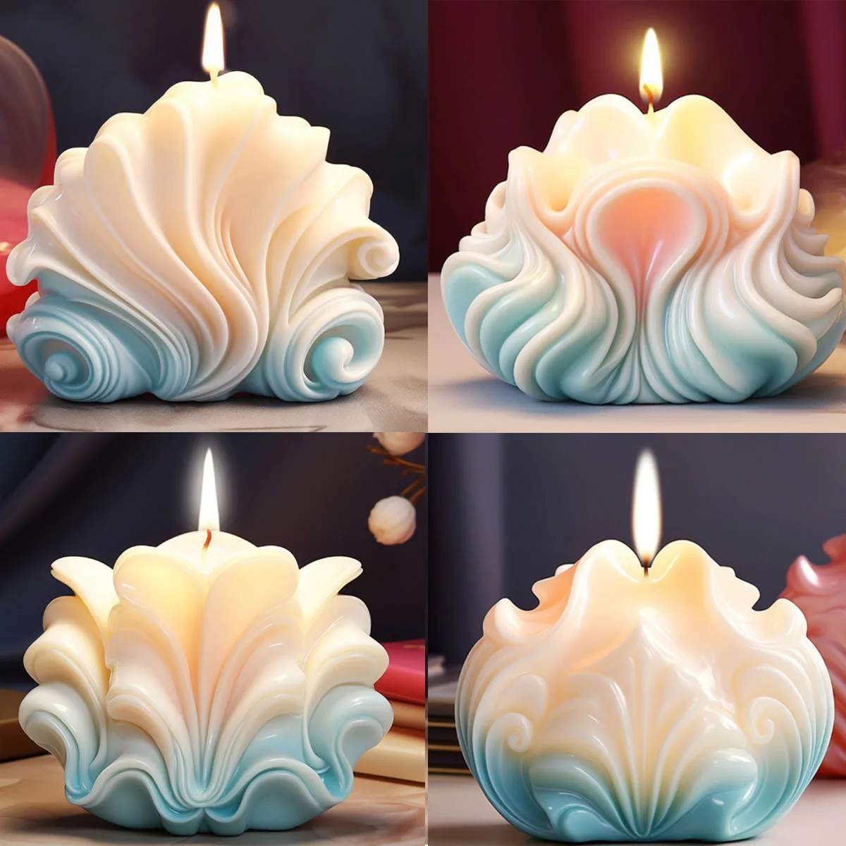 Large Ocean Shell Candle Silic - Resin Ocean Wave Mold ulasan dan harga