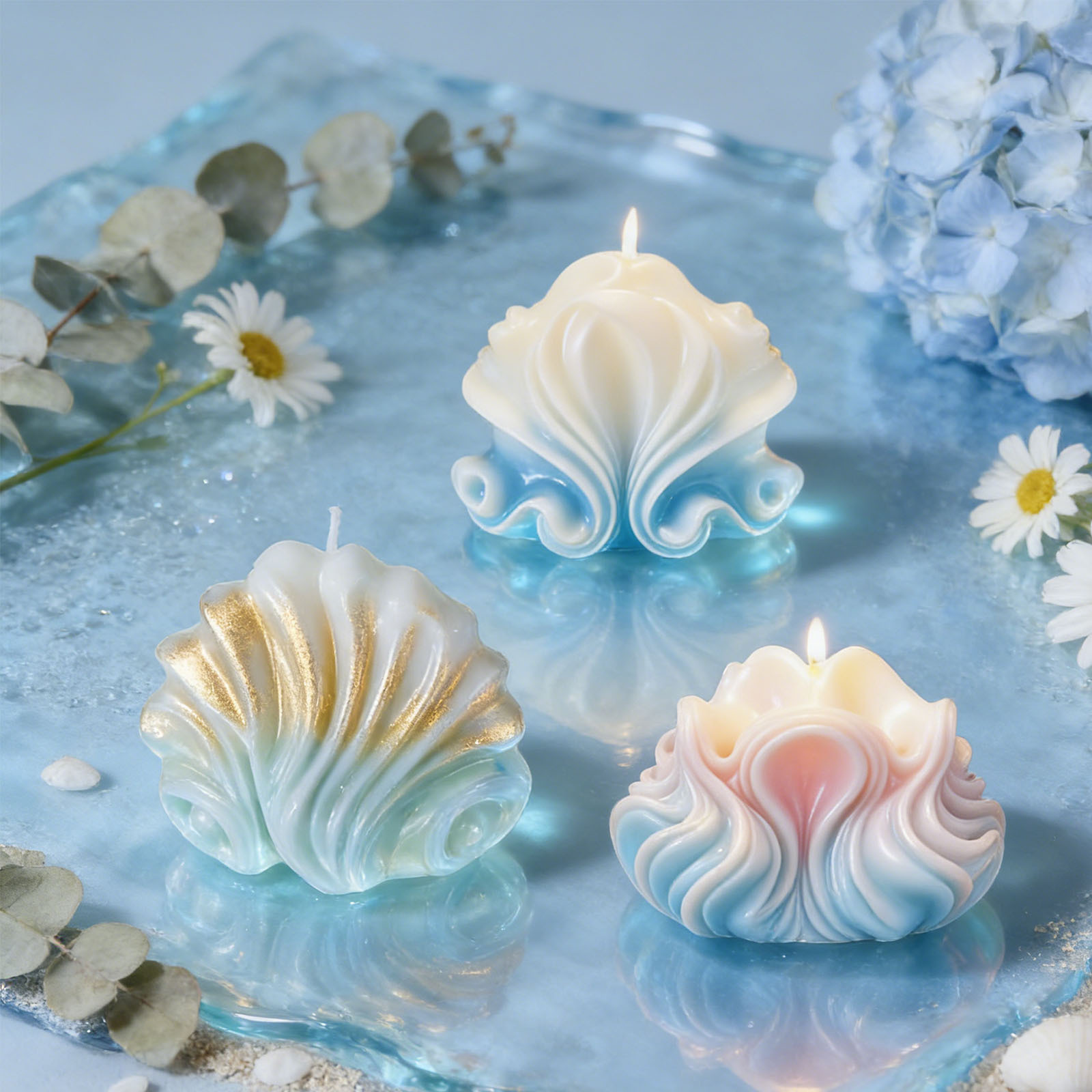 Large Ocean Shell Candle Silic - Resin Ocean Wave Mold ulasan dan harga